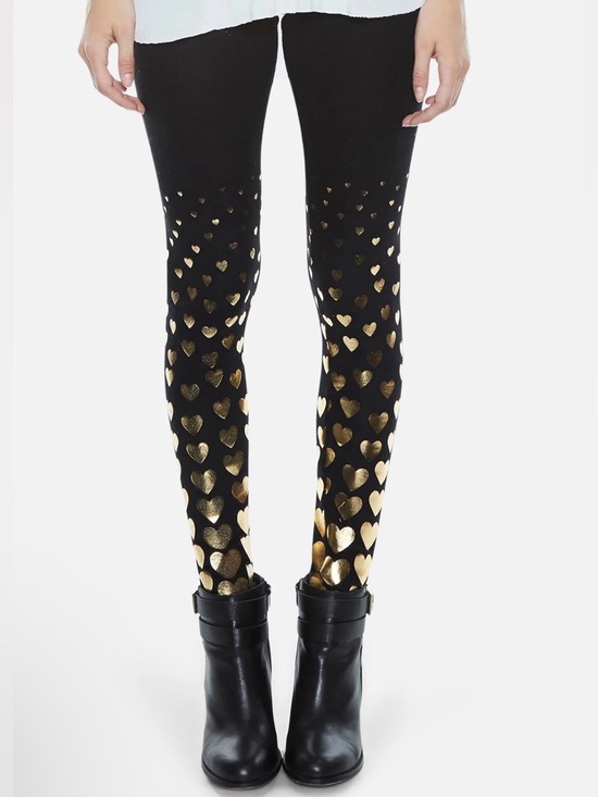 Lauren Moshi Pants - NEW! Lauren Moshi SHAE ALL OVER FOIL HEARTS Size S